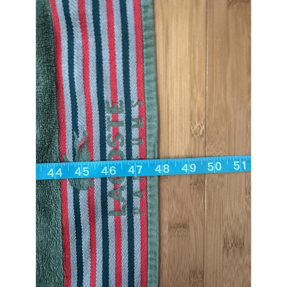 VTG Lacoste Parfums Bath Towel 25x48 Green Cotton
